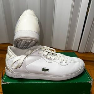 Lacoste Women's White Leather Casual Sneakers